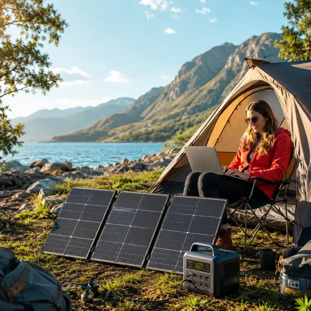 best-portable-solar-panels-lakeside-camping